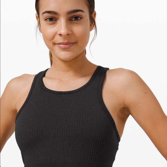 ❤️ Lululemon Black Ebb to Street Crop Tank Black Size 6 - Picture 6 of 10